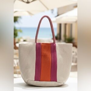 Mixit Cream, Pink, and Orange Tote Bag